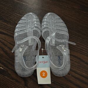 Cat & Jack Clear Glitter Jelly Sandals - Silver Glitter